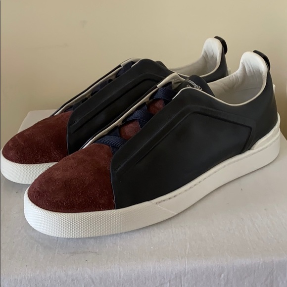 ❌SOLD❌ ERMENEGILDO ZEGNA Triple Stitch Sneakers 10 - Picture 4 of 8